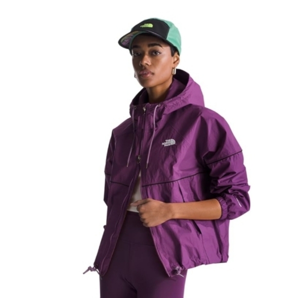 The North Face Women's Novelty Antora Rain Windwall DryVent Hoodie Jacket Purple - Picture 2 of 8